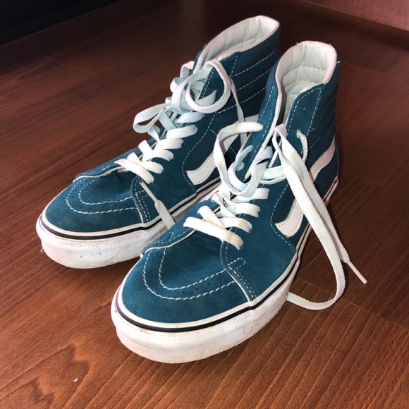 teal high top vans